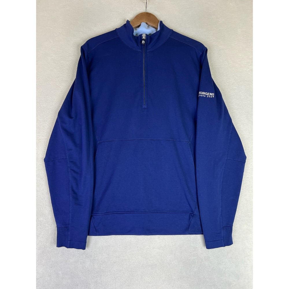 B.Draddy 1/4 Zip Pullover Men's Large Navy Blue Golf Performance Augusta